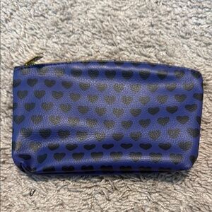 Ipsy Blue Pouch with Gold Zipper